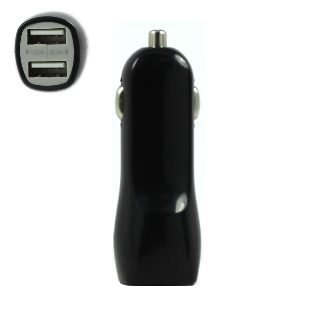 2 USB Output CELL PHONE Car Adapter Charger (Black)